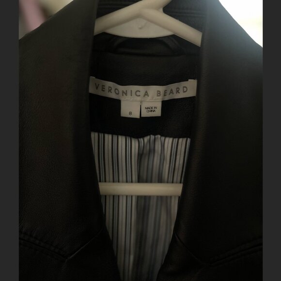 Veronica Beard- Black Lamb Leather Blazer - Picture 3 of 3